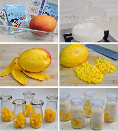 一個芒果一盒牛奶就能做出美味的小甜品，比甜品店的還好吃